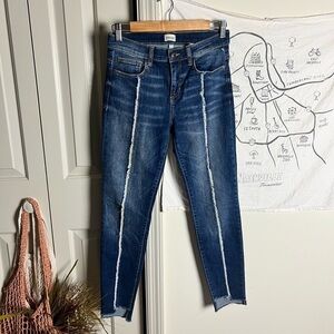 Sneak Peek Women's Blue Skinny Cut Off Dark Wash Stretch Jeans Size 5